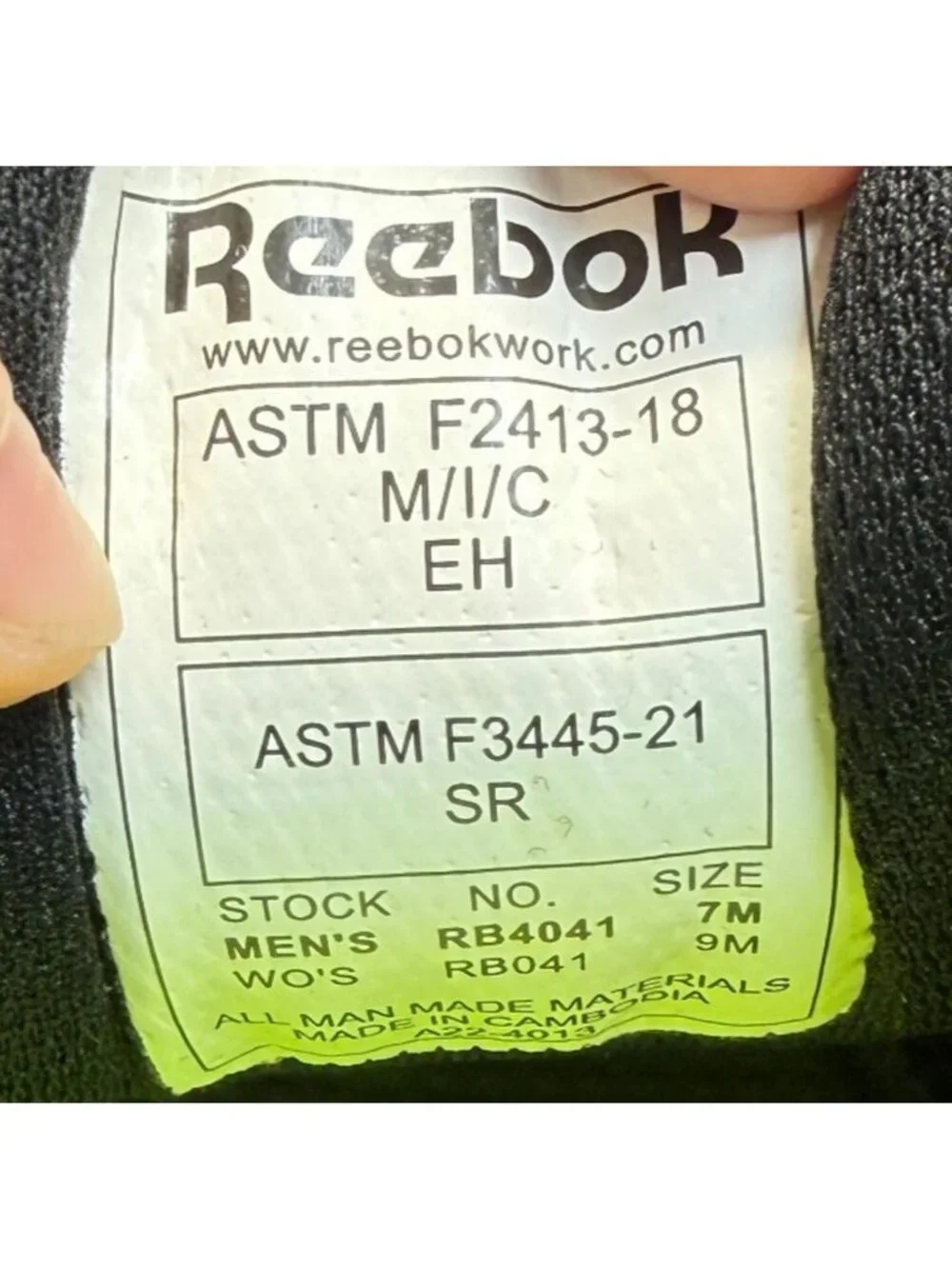 Reebok Sublite Cushion Womens Size 9 Mens 7 Black White Alloy Toe Work Shoes